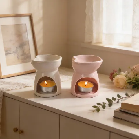 Ceramic Heart Shaped Candle Holder Aromatherapy Burner Romantic Wedding Home Decor Candle Cup Table Centerpiece