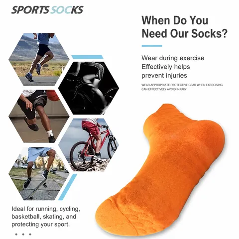 Unisex Sports Running Socks Mid Tube Athletic Compression Socks Solid Color Sweat Absorbent Breathable Fitness Cycling Socks