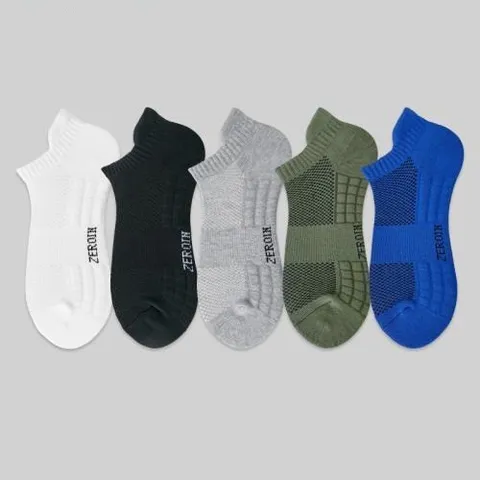 Men Casual Cotton Blend Sport Short Socks Breathable Mesh Towel Bottom Sweat Absorbing Deodorizing Athletic Socks