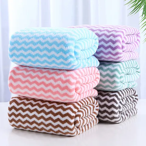 Water Ripple Coral Fleece Bath Towel Soft Absorbent Thickened Home Hotel Beach Towel Comfortable Skin Friendly