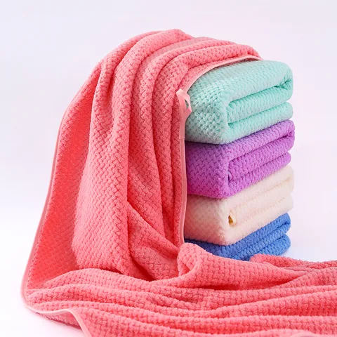 Verdikte Zachte Koraalvlies Badhanddoek Ananasrooster Absorberende Grote Badhanddoek Voor Thuis Badkamer Sneldrogend