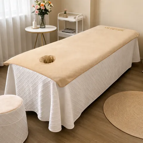 Thickened Microfiber Beauty Salon Bed Sheet Towel Soft Spa Massage Table Cover with Face Hole Bedspread