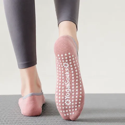 Women Professional Anti Slip Pilates Yoga Socks Cotton Breathable Low Cut Boat Socks For Indoor Fitness Dance