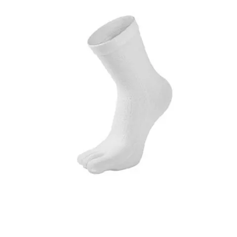 Men's Five Toe Crew Socks Athletic Breathable Cotton Anti Odor Casual Solid Color Mid Calf Socks