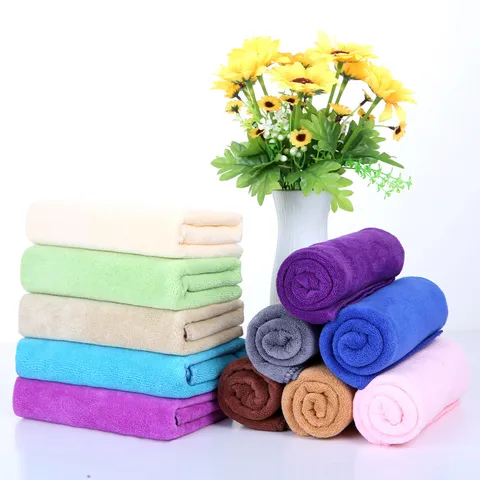 Thickened Soft Absorbent Microfiber Towel Saloon Bath Face Towel Quick Dry Hotel Bathing Towel Solid Color