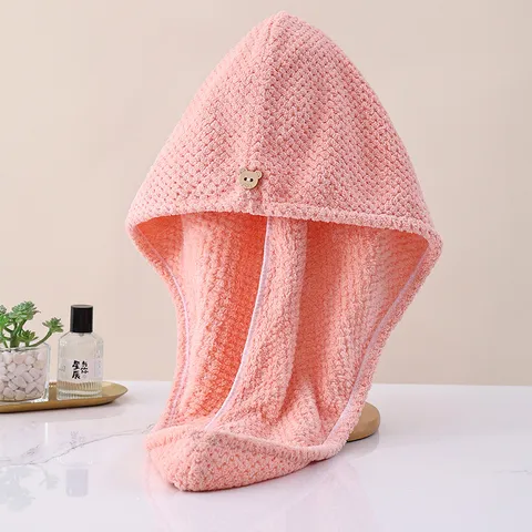 Gorro De Secado De Cabello De Forro Polar De Coral Absorbente De Secado Rápido Suave Amigable Con La Piel Toalla De Pelo
