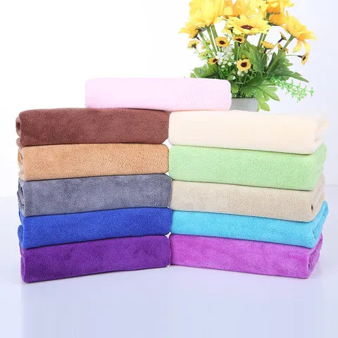 Thickened Soft Absorbent Microfiber Towel Saloon Bath Face Towel Quick Dry Hotel Bathing Towel Solid Color