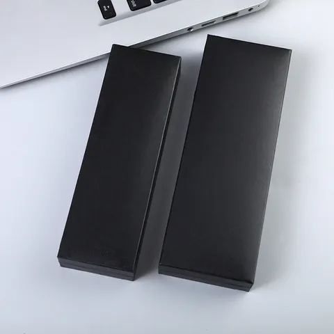 Caja de Regalo de Plástico Negro para Bolígrafo Estuche de Embalaje de Papelería Caja de Almacenamiento de Regalos de Negocios