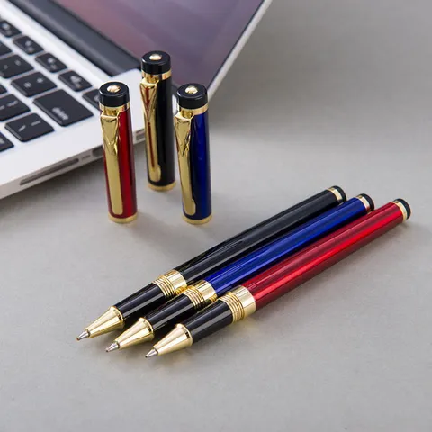 Zakelijke Minimalistische Metalen Balpen Kantoor Handtekening Pen Luxe Metalen Rollerball Pen