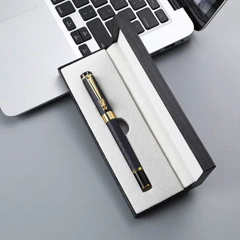 Chinese Style Dragon Head Signature Pen Gift Box Set Business Metal Rollerball Pen With Luxury Packaging For Office