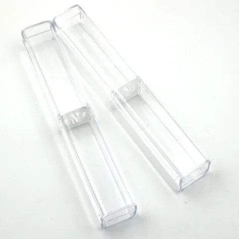 Transparent Plastic Pen Box Clear Pencil Case Portable Long Storage Box For School Office Stationery Packing