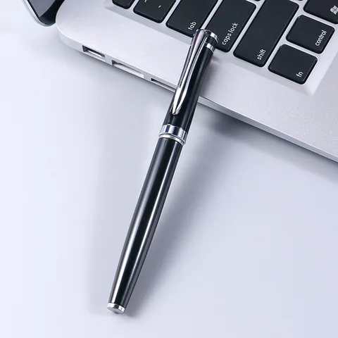 Minimalistische Metalen Balpen Kantoor Bedrijf Handtekening Pen Fijne Punt Zwarte Inkt Vlot Schrijven Pen Voor School