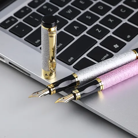 Stile Cinese Drago Metallo Stilografica Business Moda Regalo Penna Vernice Rugosa Firma Penna Forniture per Ufficio