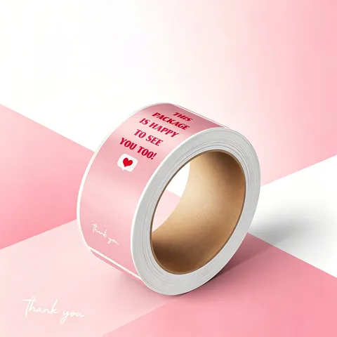 Rotolo di Adesivi di Sigillatura Adesivi Rosa Ciliegia Cuore Slogan Inglese Adesivi Grazie Per Decorazione Imballaggio Regalo