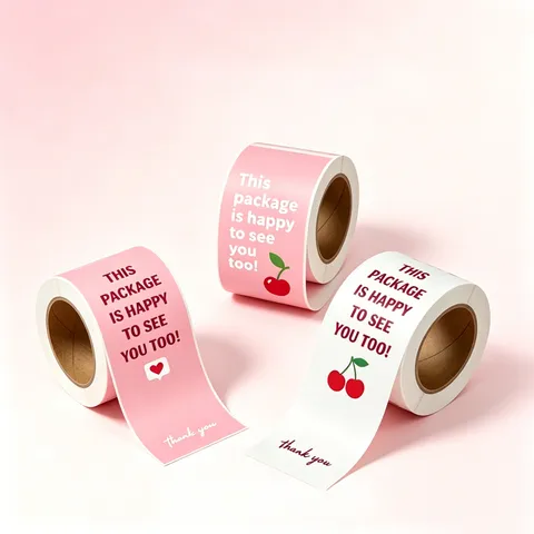 Rotolo di Adesivi di Sigillatura Adesivi Rosa Ciliegia Cuore Slogan Inglese Adesivi Grazie Per Decorazione Imballaggio Regalo