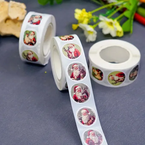 Vintage Christmas Santa Claus Self Adhesive Gift Wrapping Seal Labels Festival Party Decor Decorative Stickers