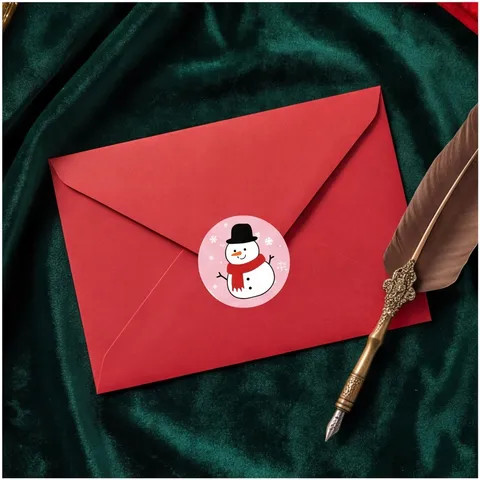 Christmas Round Sealing Stickers Colorful Cartoon Pattern Cute Santa Claus Holiday Gift Bag Packaging Box DIY Decoration Labels