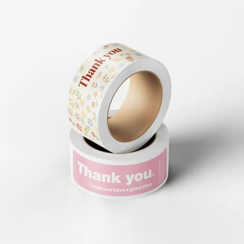 Thank You Stickers Roll Adhesive Gift Sealing Labels Floral Decorative Stationery Supply For Packaging Envelope