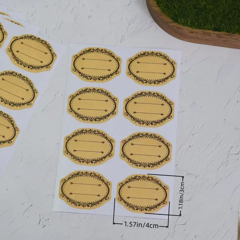 Retro Kraft Paper Blank Hand-Written Self-Adhesive Labels For Baking Gift Decoration And Spice Jar Classification