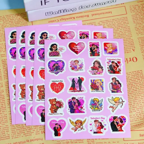 Valentine Day Love Theme Stickers Romantic Cupid Heart Cute Decals For Scrapbook Diary Envelope Party Decoration