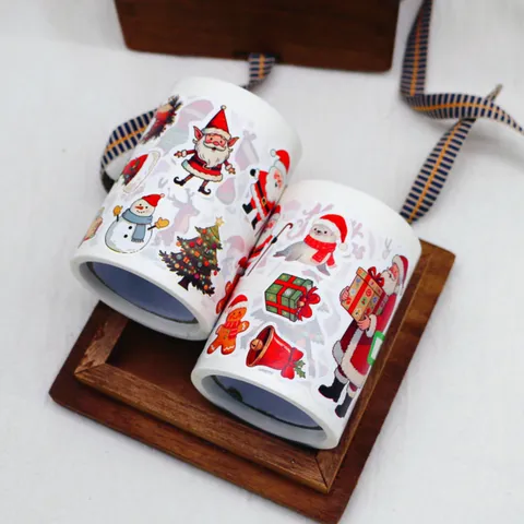 Christmas Roll Stickers Waterproof Oilproof Decorative Roll Decals For DIY Handcraft Holiday Party Gift Decoration