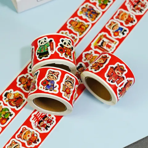 Decorative Cartoon Adhesive Stickers Featuring Colorful Festive Designs Ideal For Creative Crafts Scrapbooking And Gift Packaging