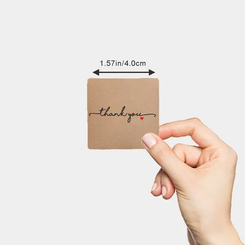 Kraft Paper Thank You Sealing Stickers Minimalist Handmade Gift Packaging Decorative Labels Retro Stationery