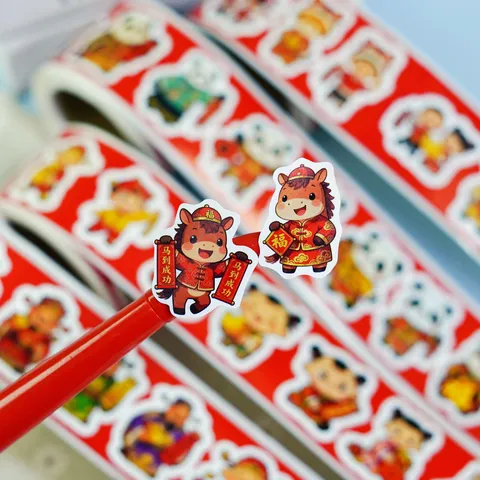 Decorative Cartoon Adhesive Stickers Featuring Colorful Festive Designs Ideal For Creative Crafts Scrapbooking And Gift Packaging