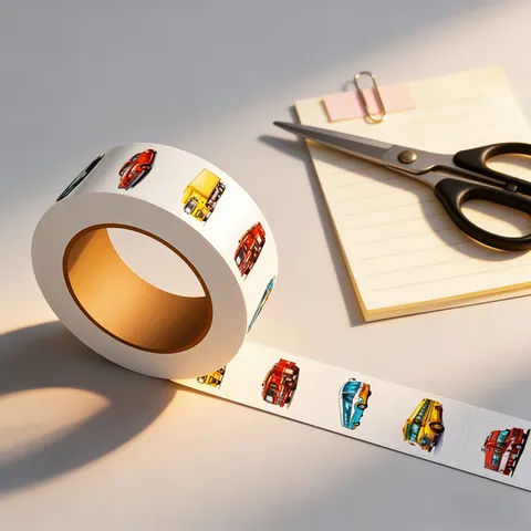 Cute Cartoon Car Roll Stickers Waterproof Synthetic Paper Sealing Decals For Gift Package Scrapbooking Stationery