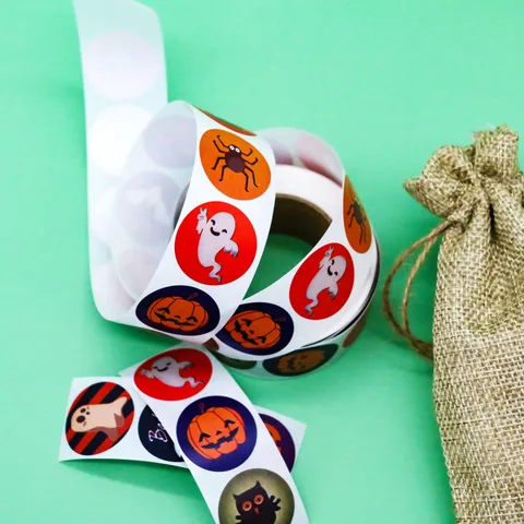 Halloween Pumpkin Ghost Bat Decorative Sticker Roll Festival Gift Craft Adhesive Sticker