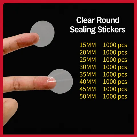 Transparent Round PVC Adhesive Sealing Labels Waterproof Packaging Stickers Clear Circle Sticking Seals For Home Office