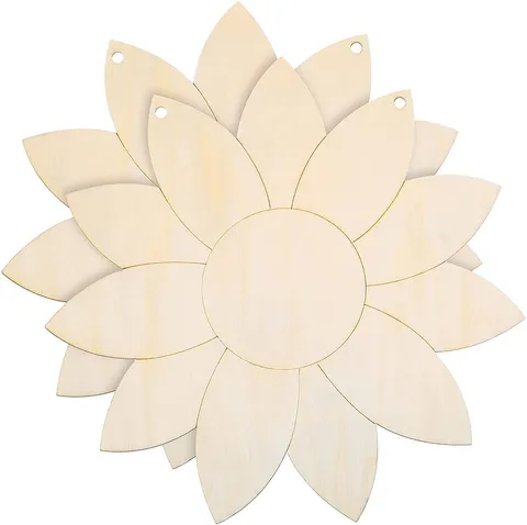 Colgante de Girasol en Blanco de Madera Colgador de Puerta de Navidad DIY Letrero de Madera sin Pulir Decoración del Hogar Regalo de Manualidades