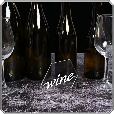 Tarjetas de Sitio Hexagonales de Acrílico Transparente Letreros de Número de Mesa Vacíos Con Base Para Fiesta de Boda Decoración de Mesa DIY