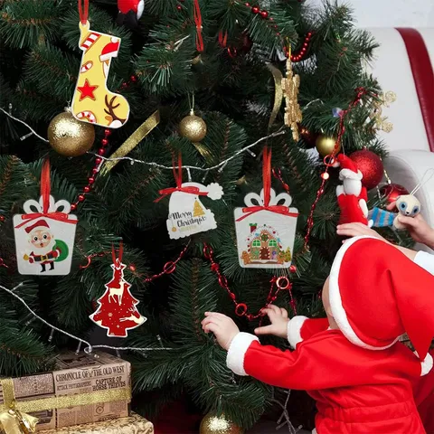 Transparenter Acryl Weihnachtsbaum Ornament DIY Blanke Hängeanhänger Party Deko Feiertag Heimdekoration