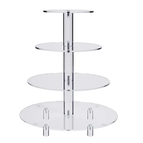 Multi Tier Clear Acrylic Round Cupcake Stand Dessert Display Tower Detachable Tiered Serving Platter for Party Wedding