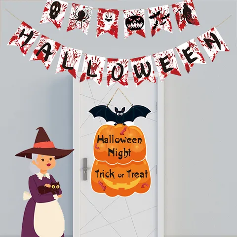 Decorazione per Festa di Halloween Appendiporta in Carta Sospensione a Parete Zucca Fantasma