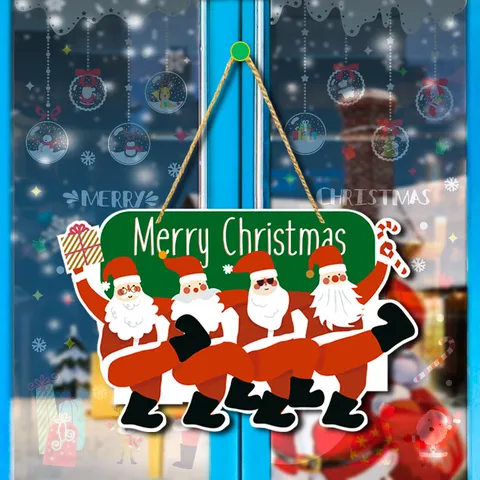 Weihnachtsbaum Kranz Weihnachtsmann Tür Hängeschild Festliche Party Hängeornament Heim Wanddekoration