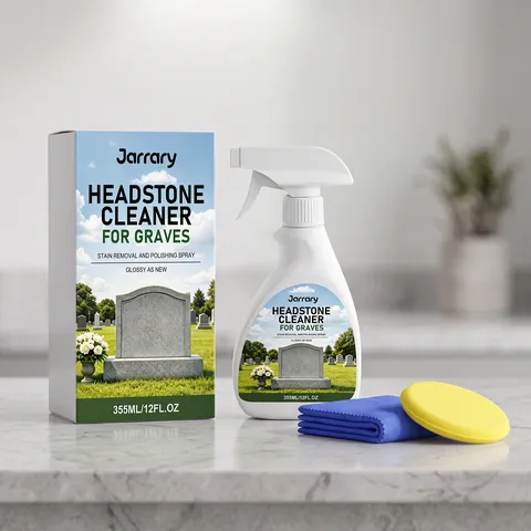 Jarrary Ensemble De Spray Nettoyant Et Polissant Pour Pierres Tombales Avec Éponge Et Serviette