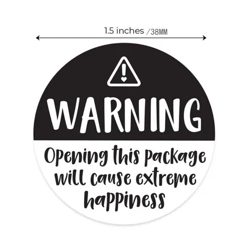 Warning Packaging Seal Stickers Funny English Phrase Circular Adhesive Labels For Gift Box Decoration
