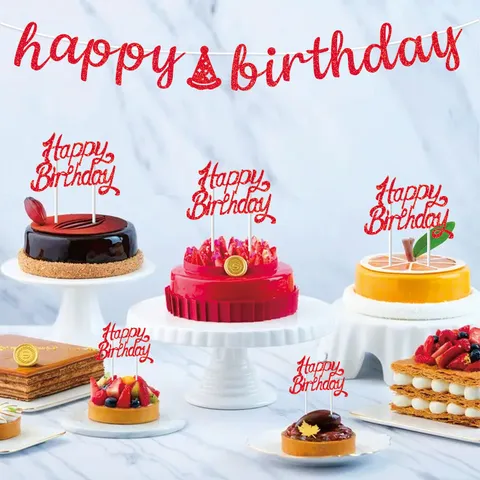 Guirlande de Bannière de Lettres Joyeux Anniversaire Pailletée Décoration de Fête d'Enfants Célébration Festive
