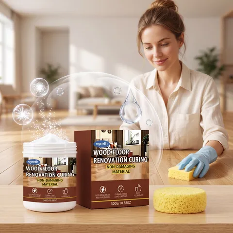Pâte de Polissage pour Rénovation de Plancher en Bois Cire Nettoyant pour Sol Crème d'Entretien Réparation de Rayures Avec Éponge