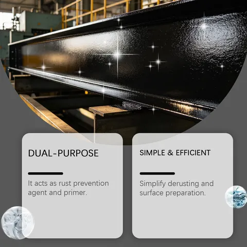 Black Metal Primer Paint Rust Proof Renovation Coating With Brush And Sandpaper For Iron Gate And Steel Railing