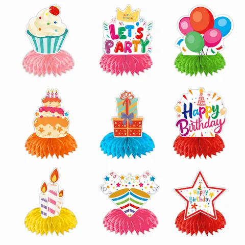 Decorazioni per Festa di Compleanno Centrotavola a Nido d'Ape e Set di Banner Forniture per Feste di Compleanno per Bambini Decorazione Centrotavola