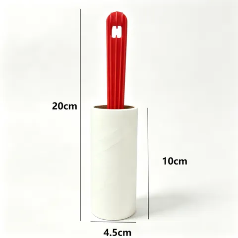 Rouleau Anti-Peluches Portable Éliminateur de Poils d'Animaux Rouleau Adhésif avec Recharges Remplaçables Papier Adhésif Conception de Déchirure Inclinée Outil de Nettoyage Domestique