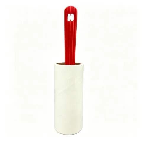 Rouleau Anti-Peluches Portable Éliminateur de Poils d'Animaux Rouleau Adhésif avec Recharges Remplaçables Papier Adhésif Conception de Déchirure Inclinée Outil de Nettoyage Domestique