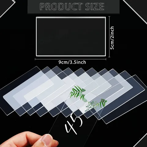 Tarjetas de Sitio de Boda Rectangulares Blankas de Acrílico Transparente Señal de Mesa de Fiesta Decoración