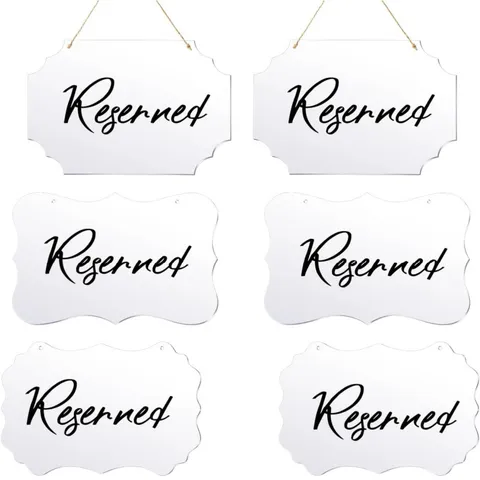 Letrero Reservado de Silla de Boda de Acrílico Transparente Vacío Letrero de Bienvenida DIY Tablero Acrílico Con Cinta Blanca Decoración de Fiesta