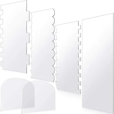 Transparent Acryl Kuchenschaber Set Glasur Creme Glätter Kanten Dekorationskämme Backen Konditorei Fondant Werkzeuge