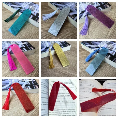 Marcador de Borla Acrílico de Polvo Suelto en Blanco Sin Terminar Colgante Conveniente de DIY Adorno Decorativo de Signo de Libro