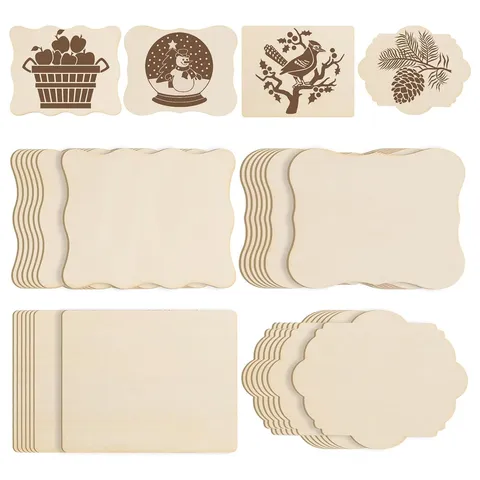 Tranches de Bois Vierges Non Finies DIY Sous-verres Artisanat Peinture Copeaux de Bois pour Décoration de Noël à la Maison